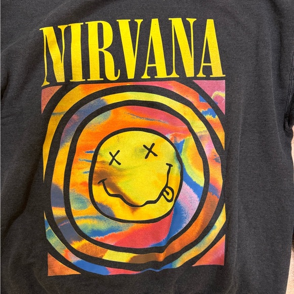 Urban Outfitters Women's X Nirvana Smile Overdyed Oversize Crew Neck Sweatshirt - Picture 4 of 5